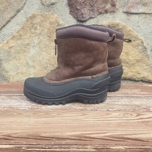 Itasca- Thermolite- Brunswick- Men's- Brown Suade & Rubber- Zip- Work Boots- 7